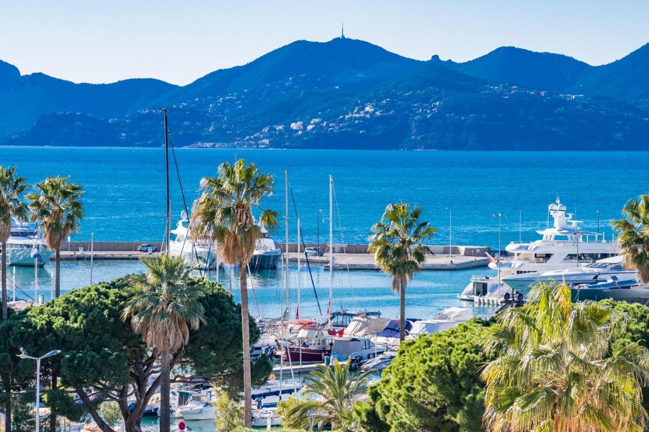 Palm Beach- Free Wifi- Parking- Sea View Apartment Cannes Luaran gambar